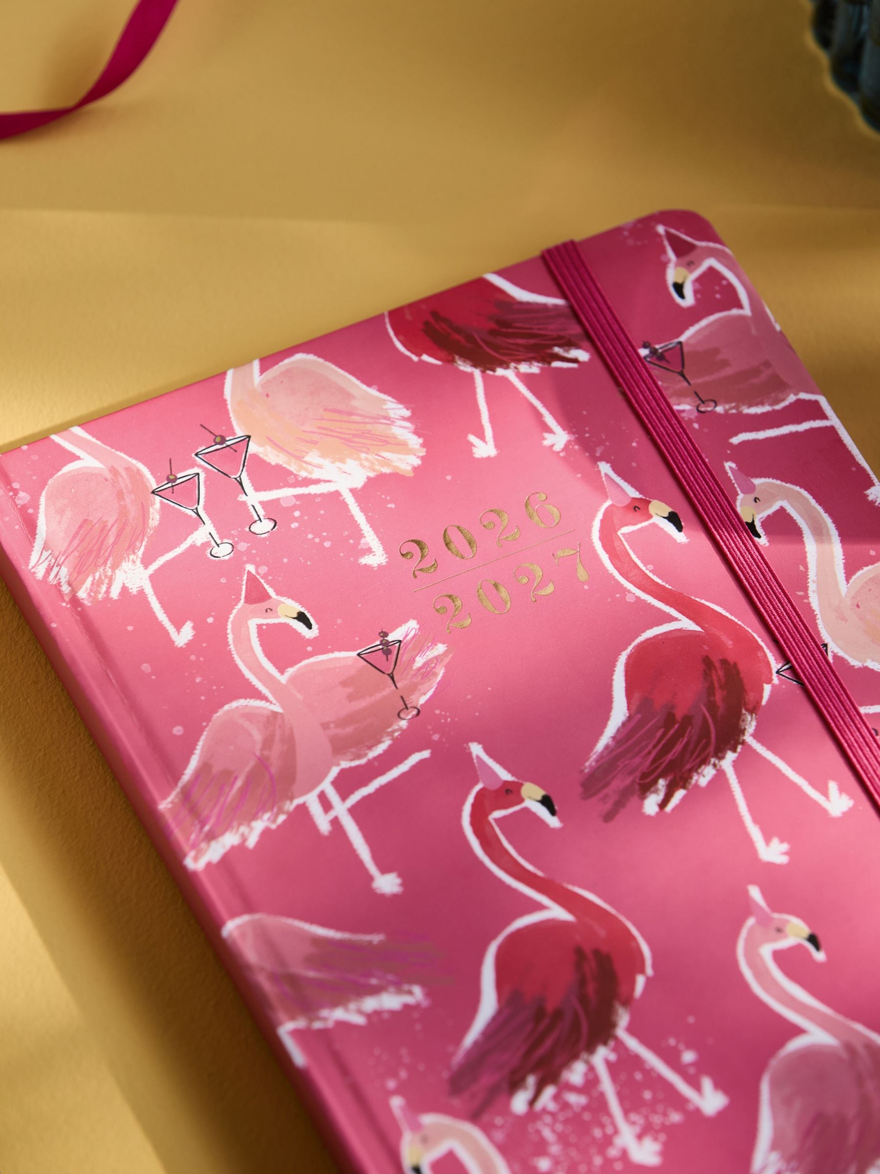 Pink Flamingo print academic diary 21cm x 15cm, UK version