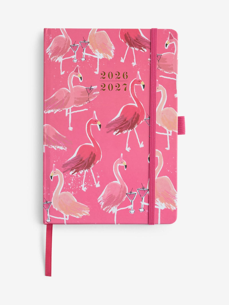 Pink Flamingo print academic diary 21cm x 15cm, UK version