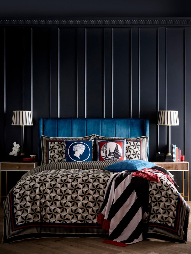 Laurence Llewelyn-Bowen Red Arcadia Velvet Cushion 43x43cm, UK version