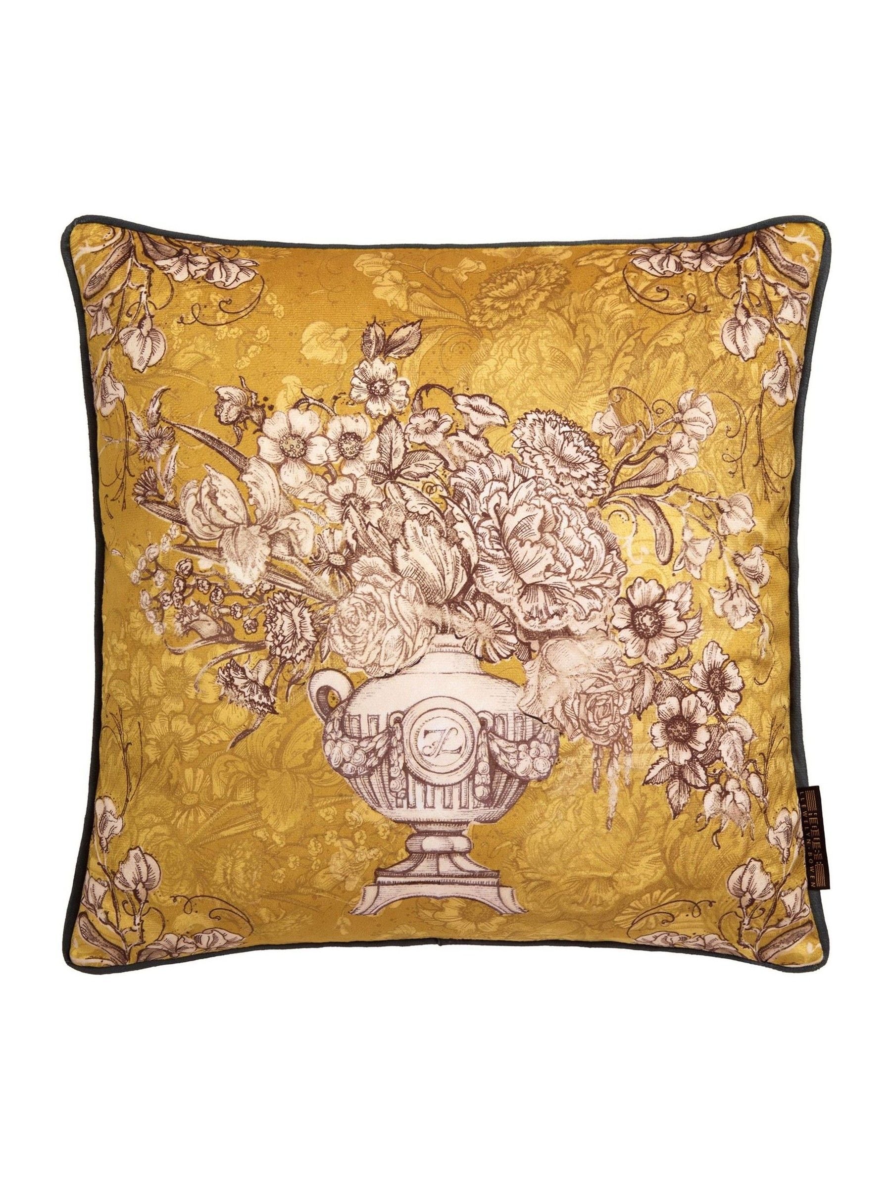Laurence Llewelyn-Bowen Tuscan Holiday velvet cushion 43x43cm, imported from the UK