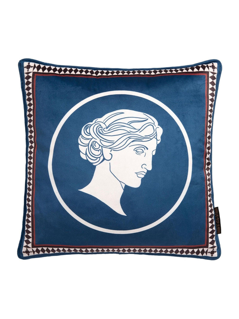 Laurence Llewelyn-Bowen Teal Goddess velvet cushion 43cm, imported from the UK