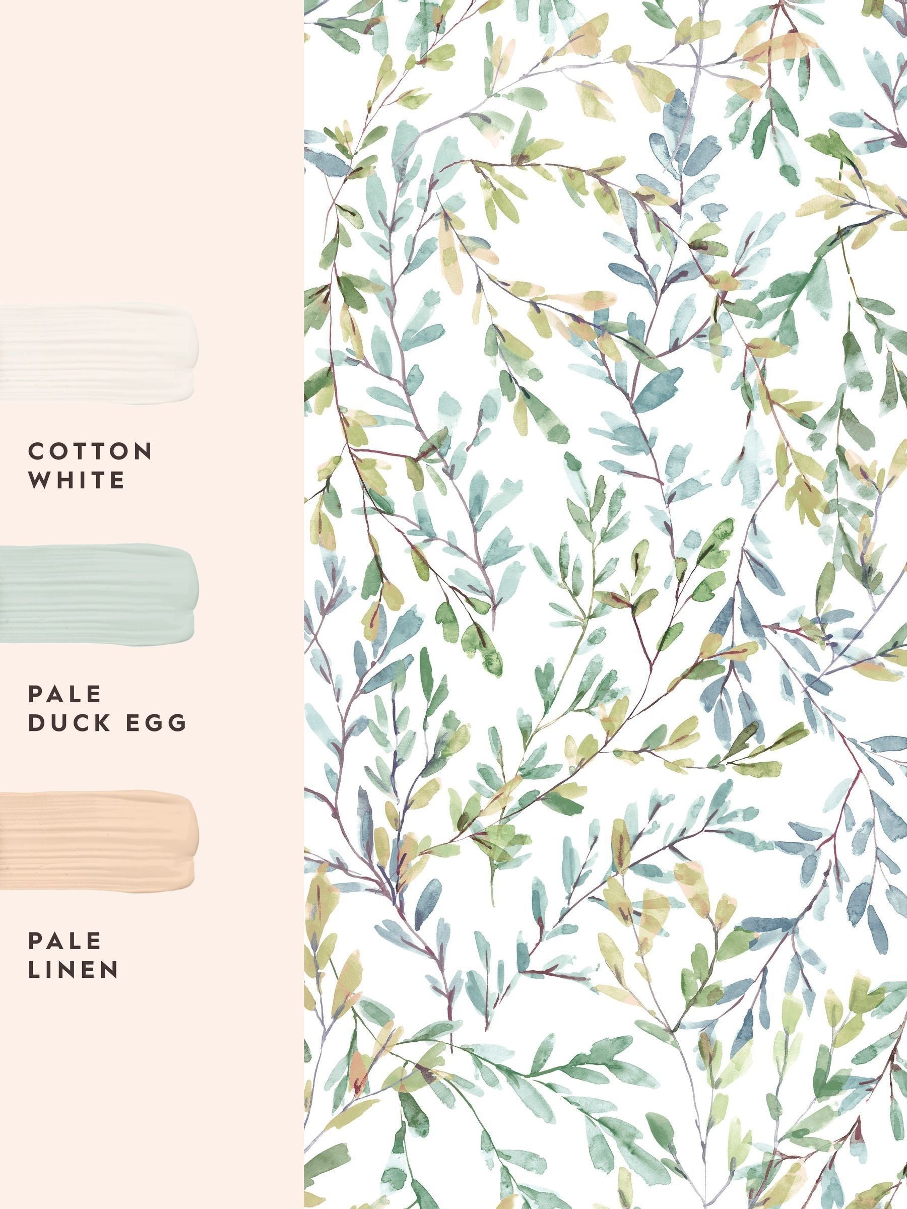Laura Ashley Fresh Green Brayton Leaves wallpaper 10m - British product