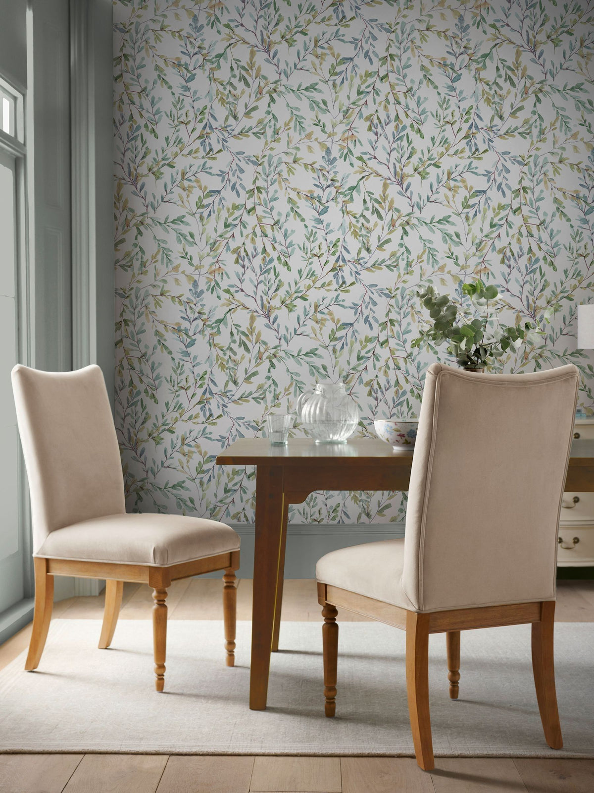 Laura Ashley Fresh Green Brayton Leaves wallpaper 10m - British product