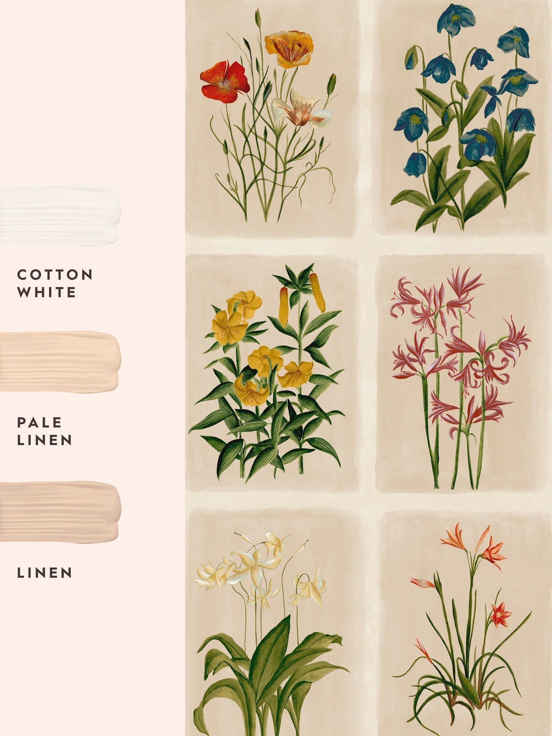 Laura Ashley Linen Pershore Postcards wallpaper 10m roll, imported from the UK