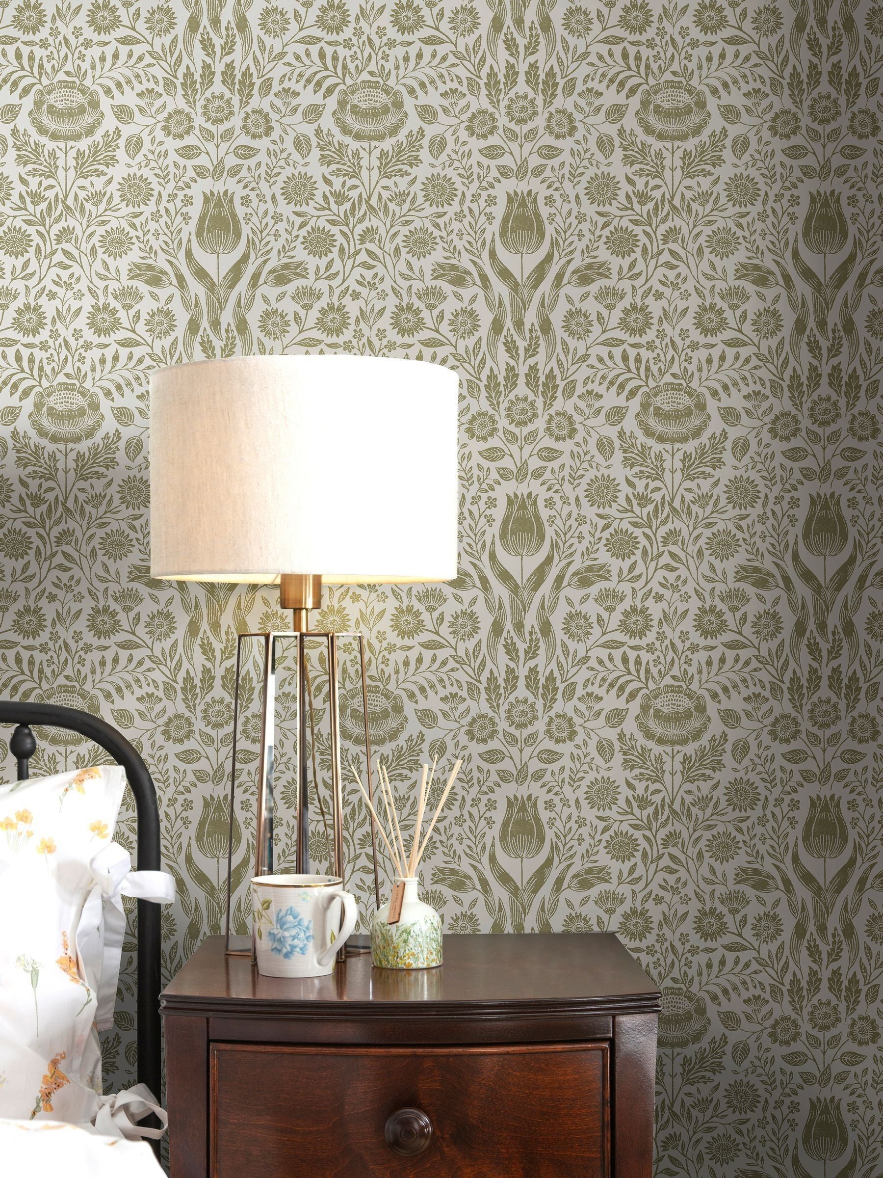 Laura Ashley Hedgerow Ashstead Damask wallpaper 10m - British product