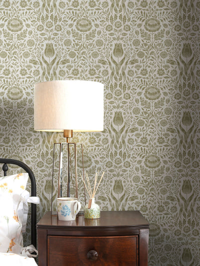 Next Laura Ashley Hedgerow Ashtead Damask Wallpaper 10m x 52cm- Buy online at McGrocer
