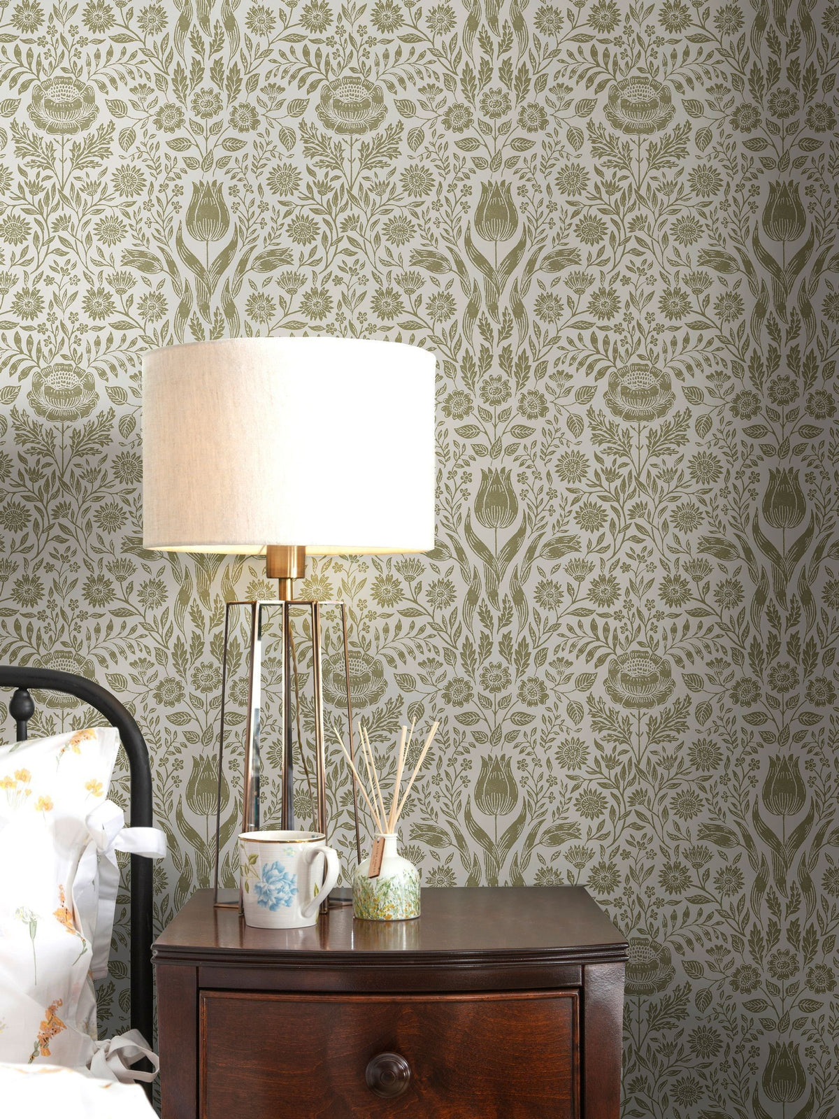 Laura Ashley Hedgerow Ashstead Damask wallpaper 10m - British product