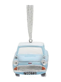Widdop Flying Car Christmas bauble, imported from the UK