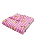Appletree fleece throw candy-pink stripes lemons, imported from the UK