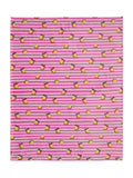 Appletree fleece throw candy-pink stripes lemons, imported from the UK