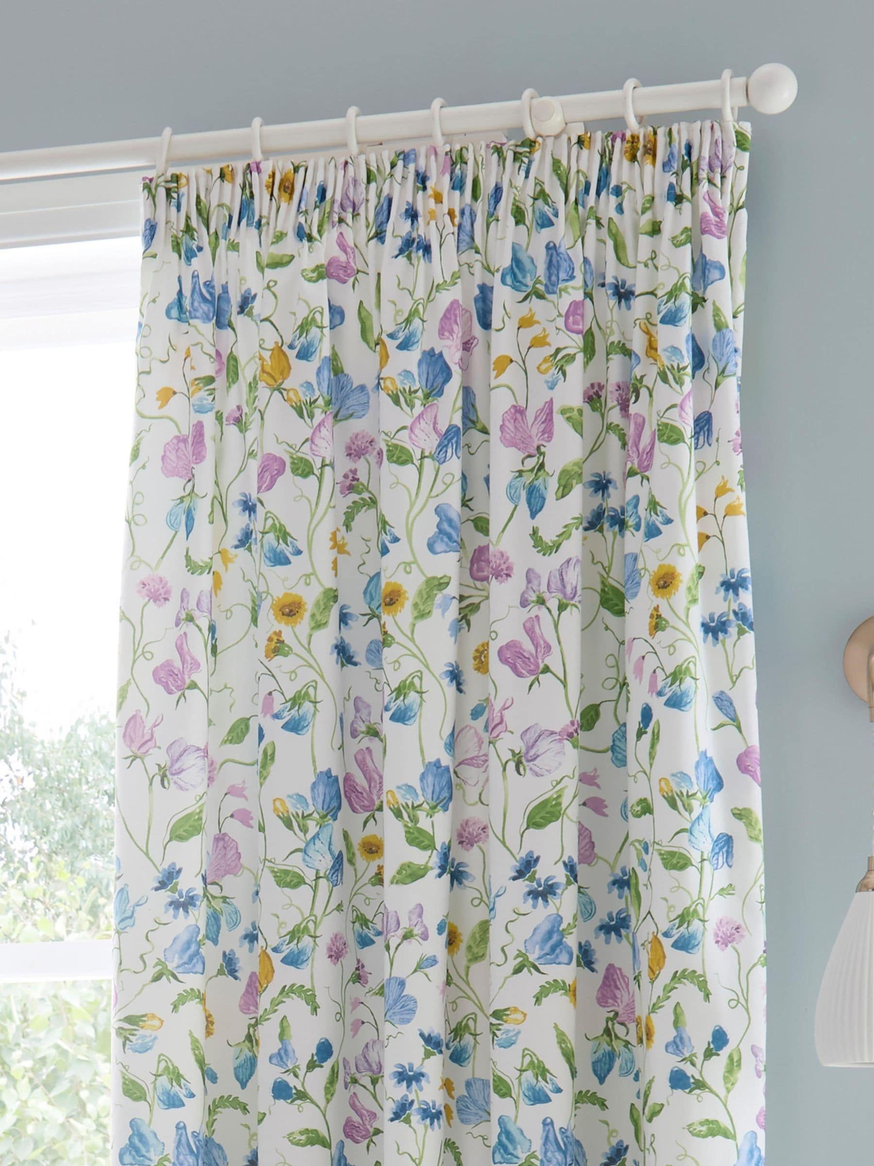Dreams & Drapes Lilac Sweetpea Floral curtains, imported from the UK