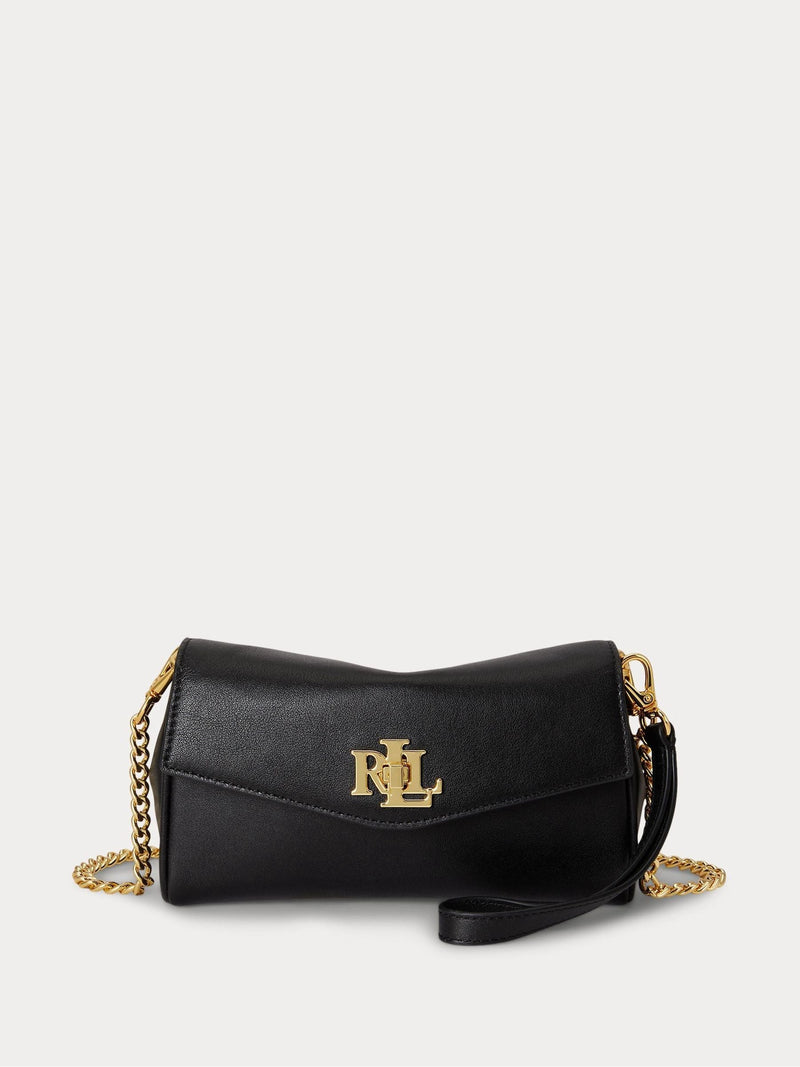 Lauren Ralph Lauren turnlock mini crossbody bag in black leather (British brand)
