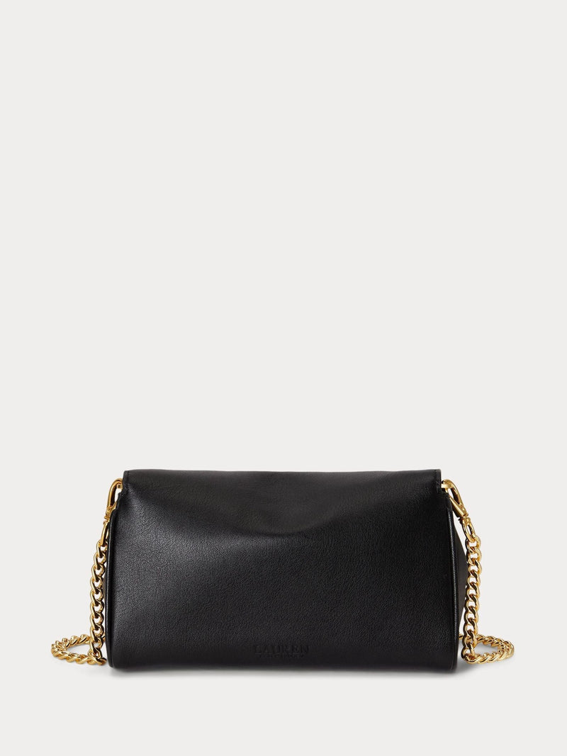Lauren Ralph Lauren turnlock mini crossbody bag in black leather (British brand)
