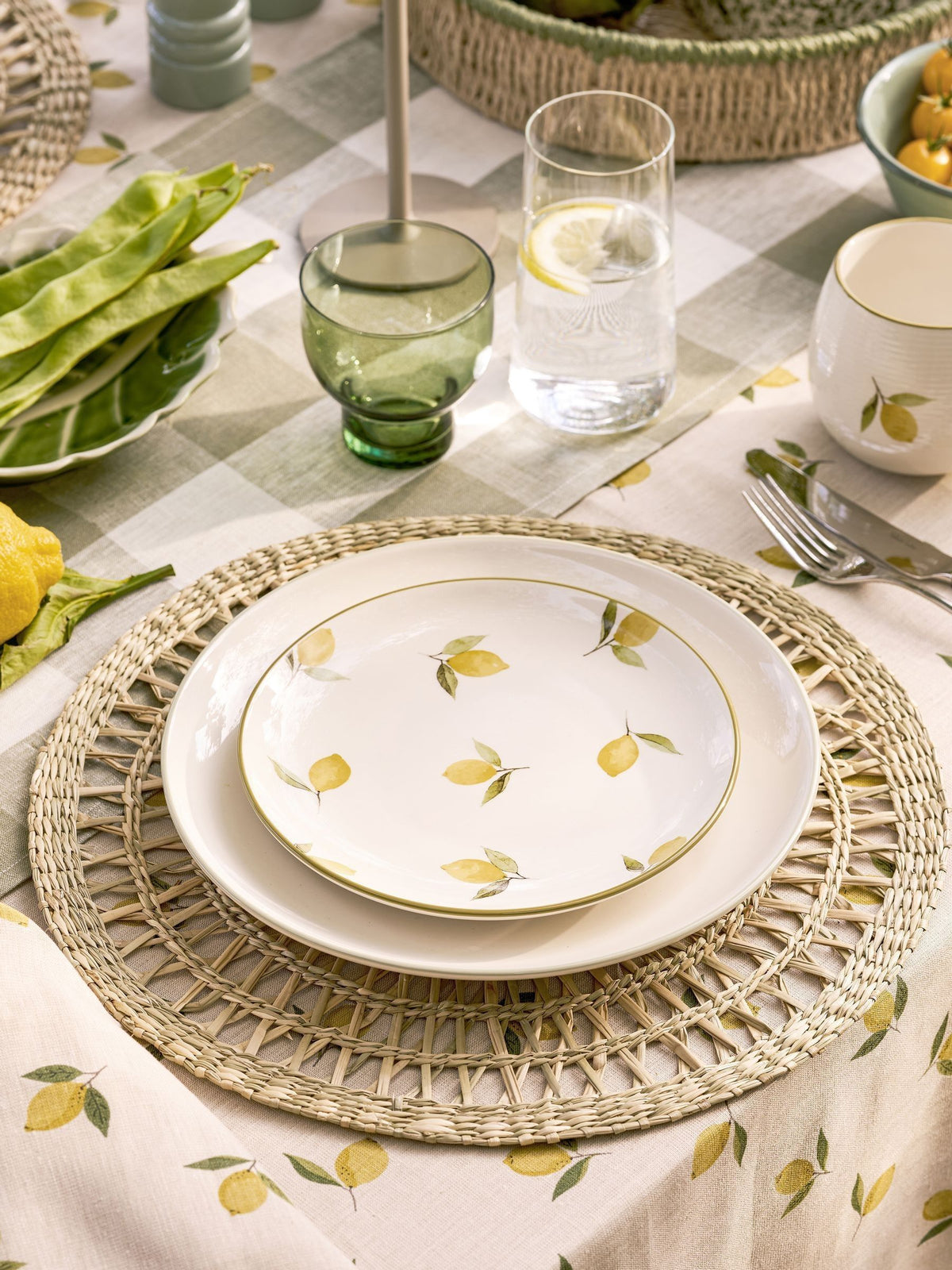 Sophie Allport stoneware side plate lemons design 28cm (British brand)