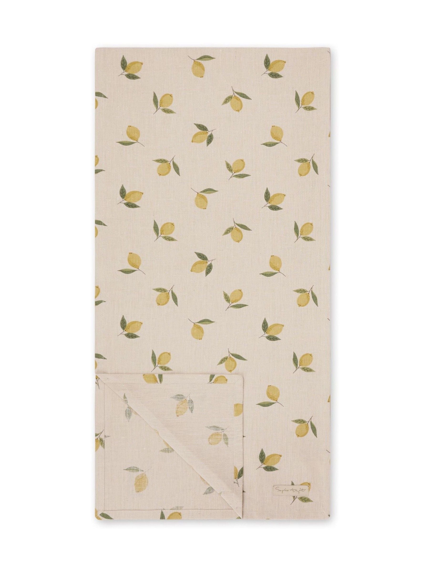Sophie Allport linen table runner with lemons (British brand)