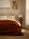 Orange Aspen Faux Fur Throw