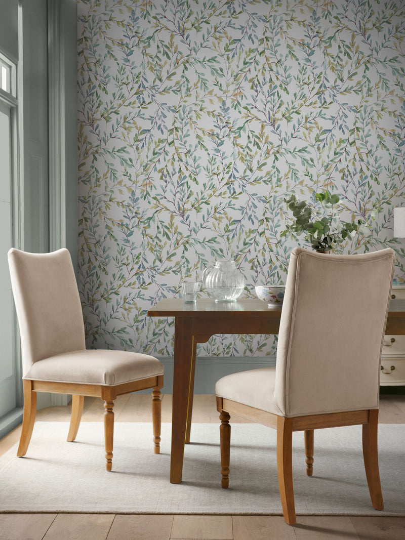 Laura Ashley wallpaper sample Brayton Leaves A4, UK version