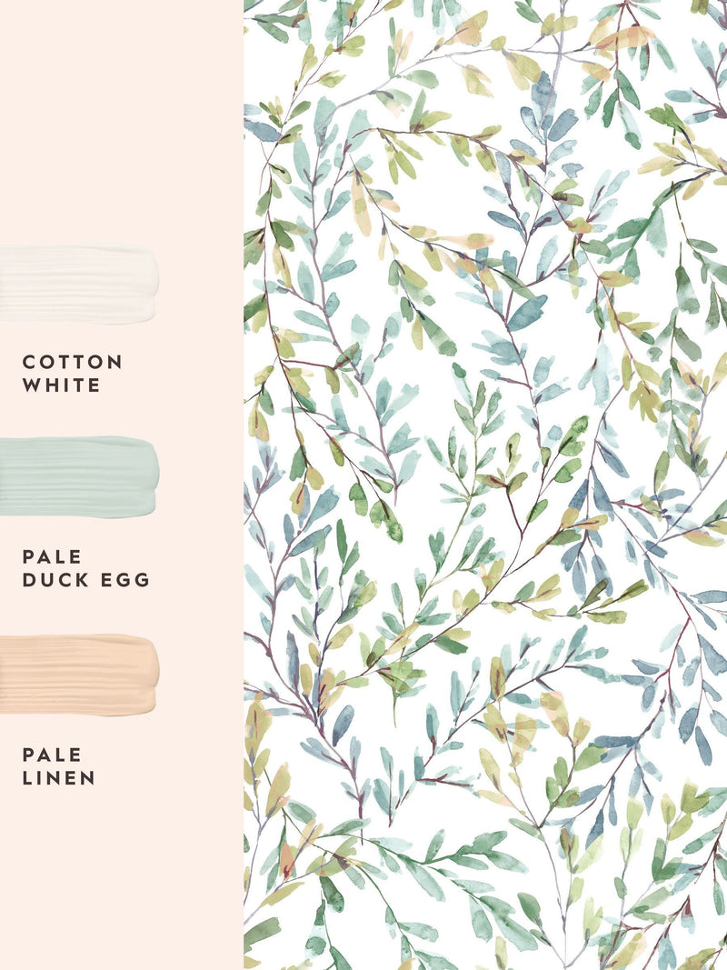 Laura Ashley wallpaper sample Brayton Leaves A4, UK version