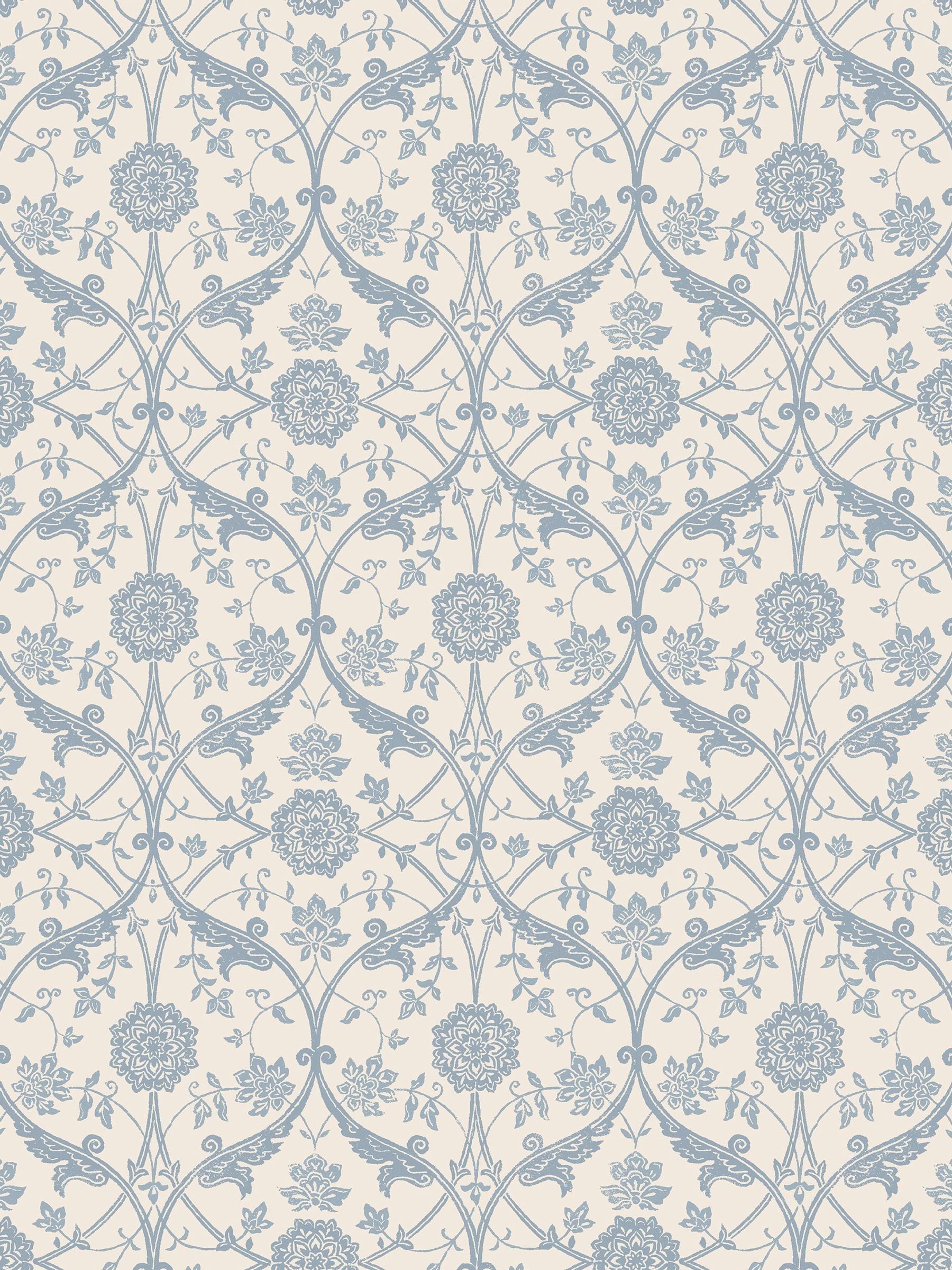 Laura Ashley wallpaper sample Newport Blue Endale Trellis A4 - British product