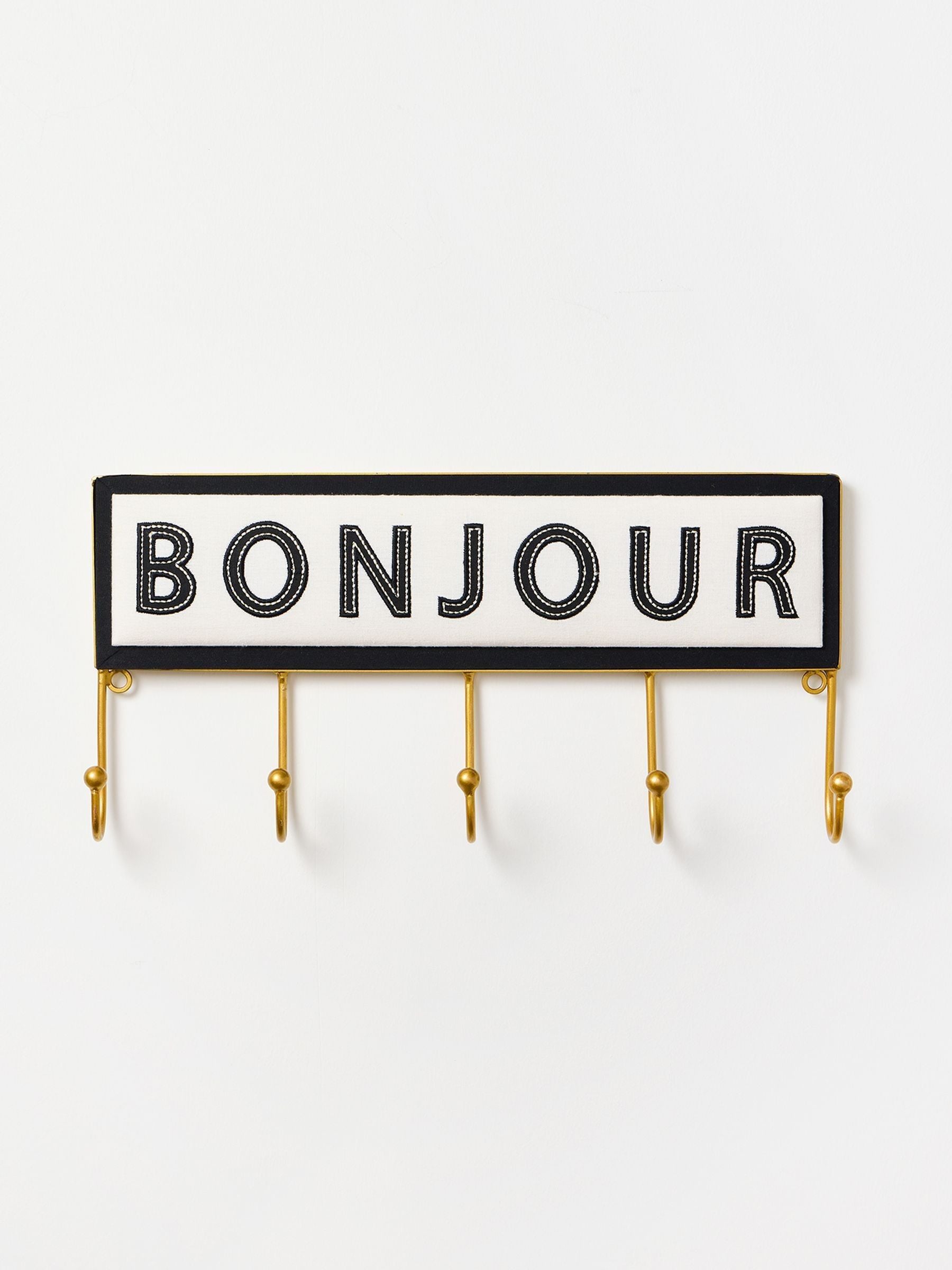 Oliver Bonas Bonjour wall hooks black and white 40cm (British brand)