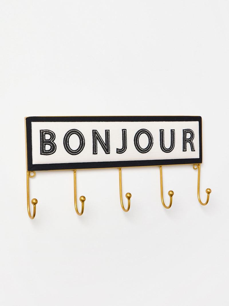 Oliver Bonas Bonjour wall hooks black and white 40cm (British brand)