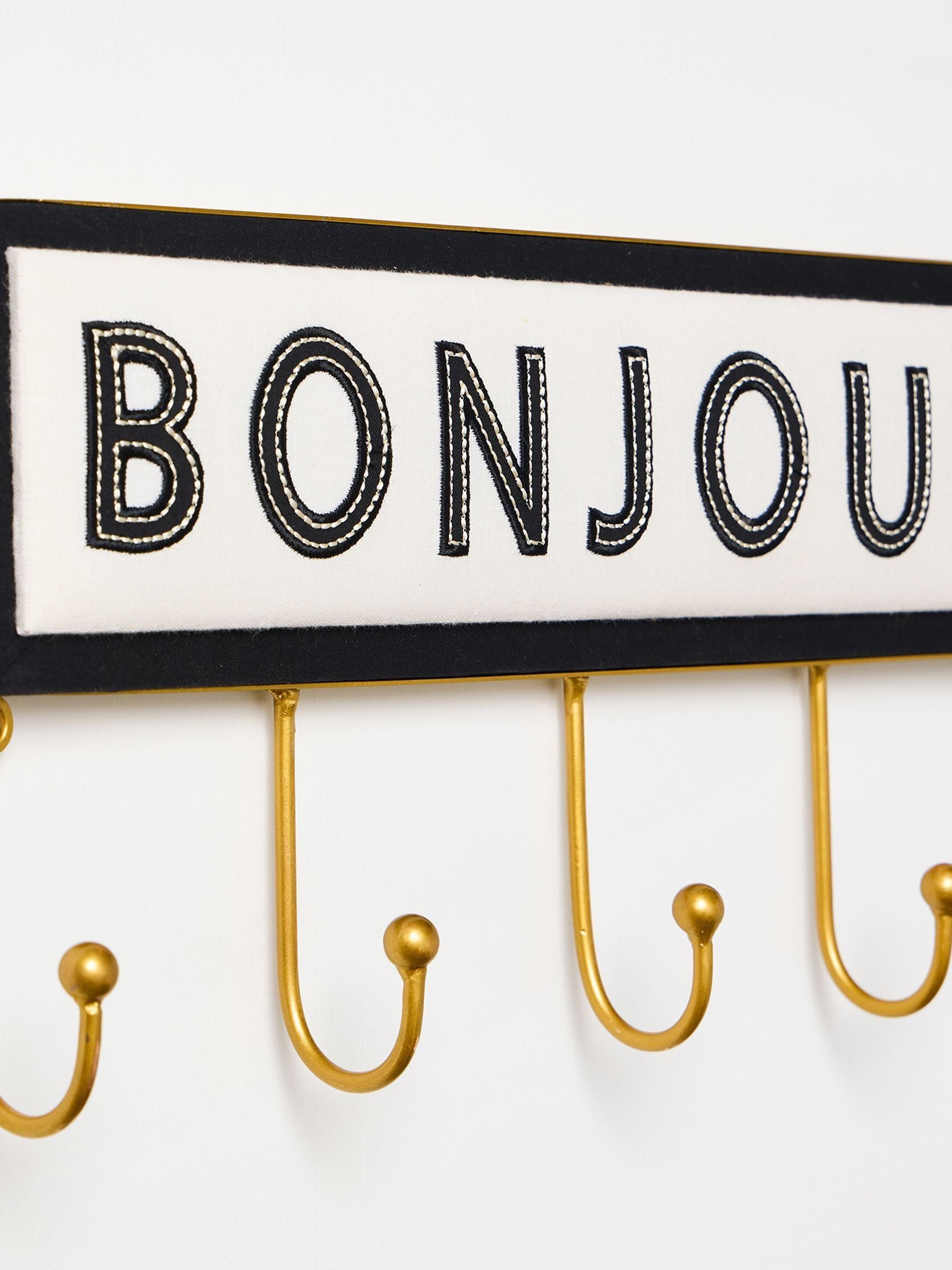 Oliver Bonas Bonjour wall hooks black and white 40cm (British brand)