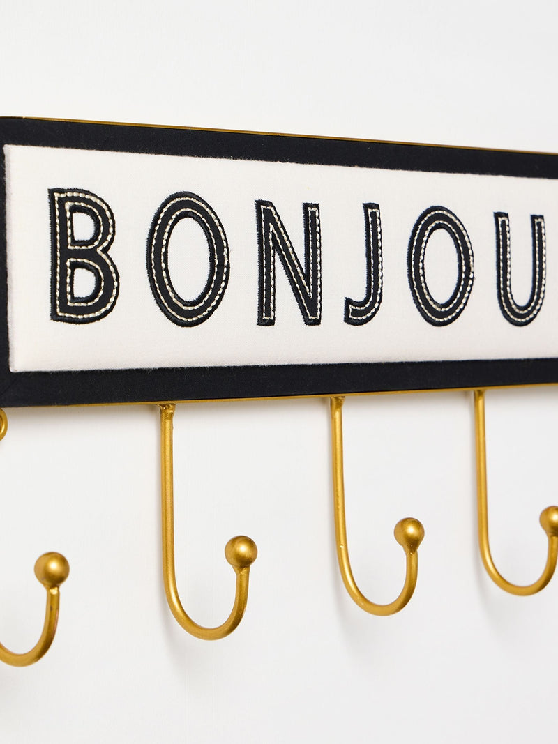 Oliver Bonas Bonjour wall hooks black and white 40cm (British brand)