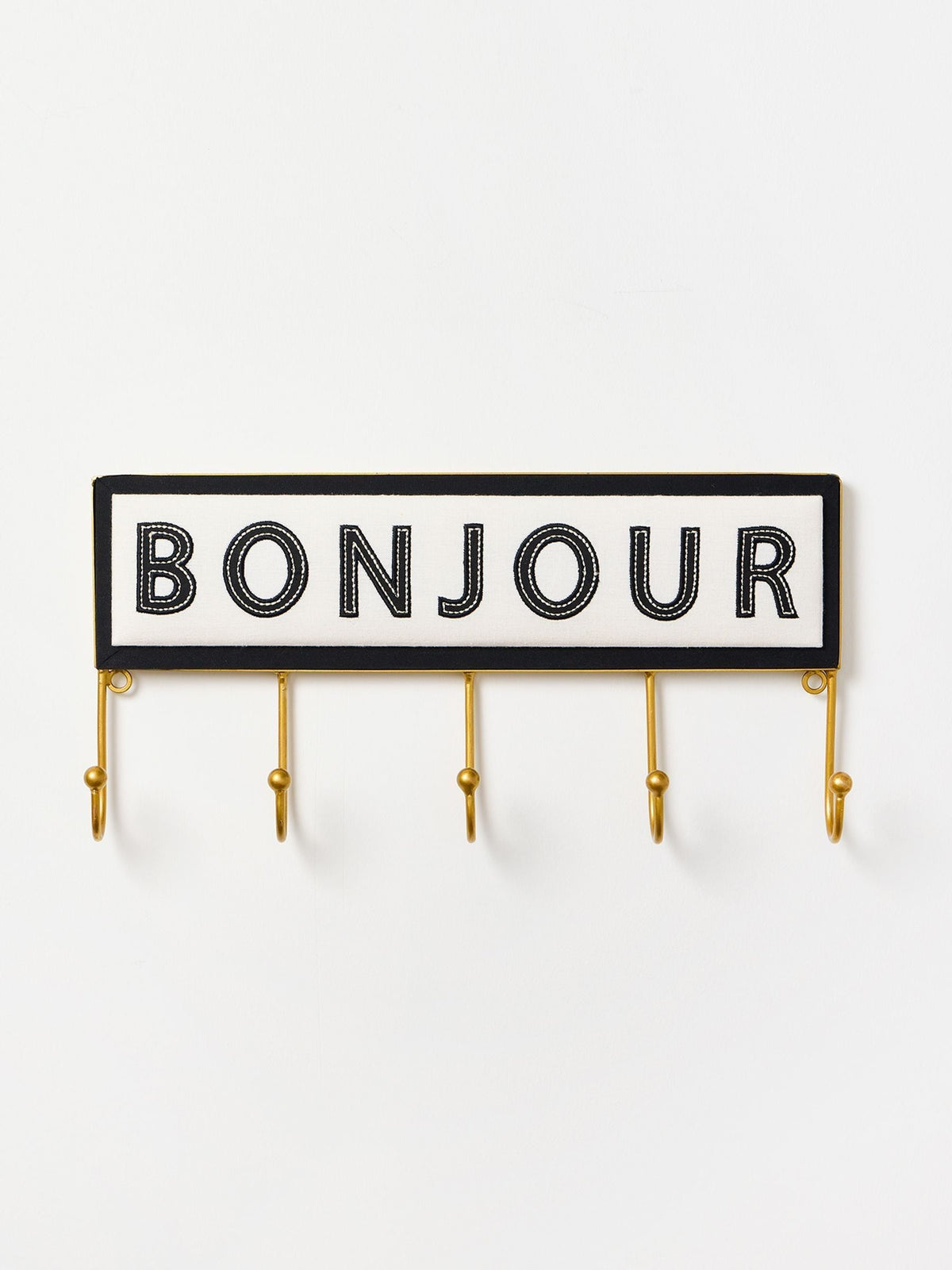 Oliver Bonas Bonjour wall hooks black and white 40cm (British brand)