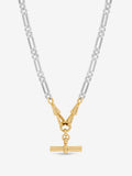 Inicio two tone T-Bar Necklace gold silver chain, UK version