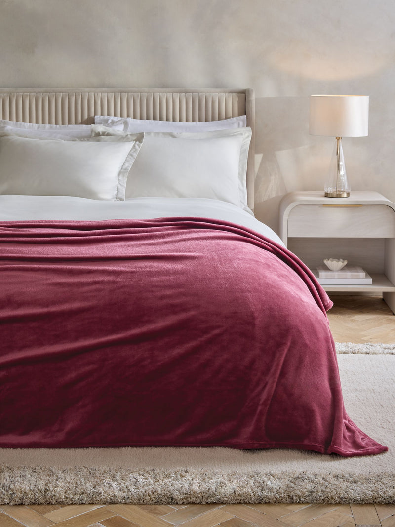 Pink Plush Fleece Throw