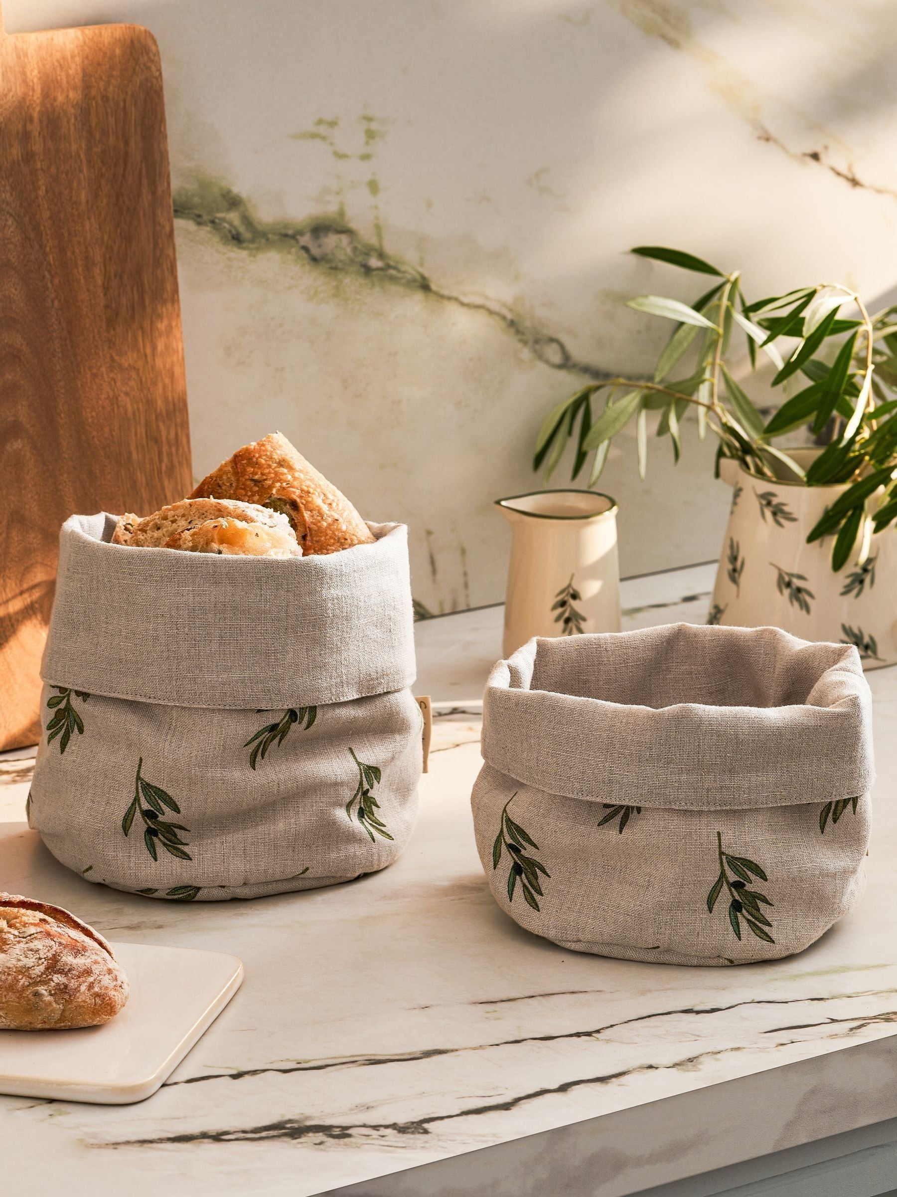 Sophie Allport natural linen bread baskets set (British brand)