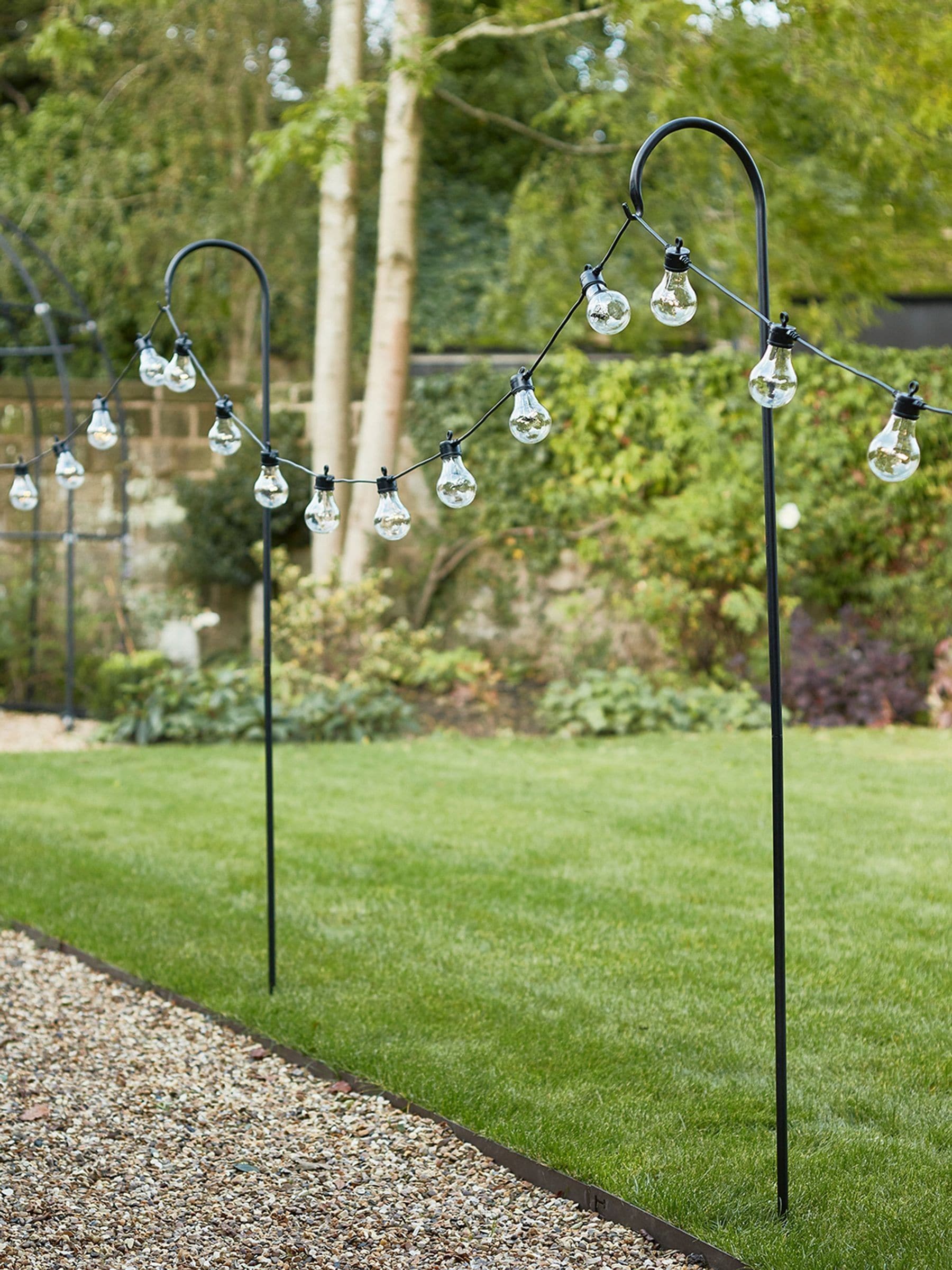Lights4fun black shepherds hook festoon pole 1.6m UK version