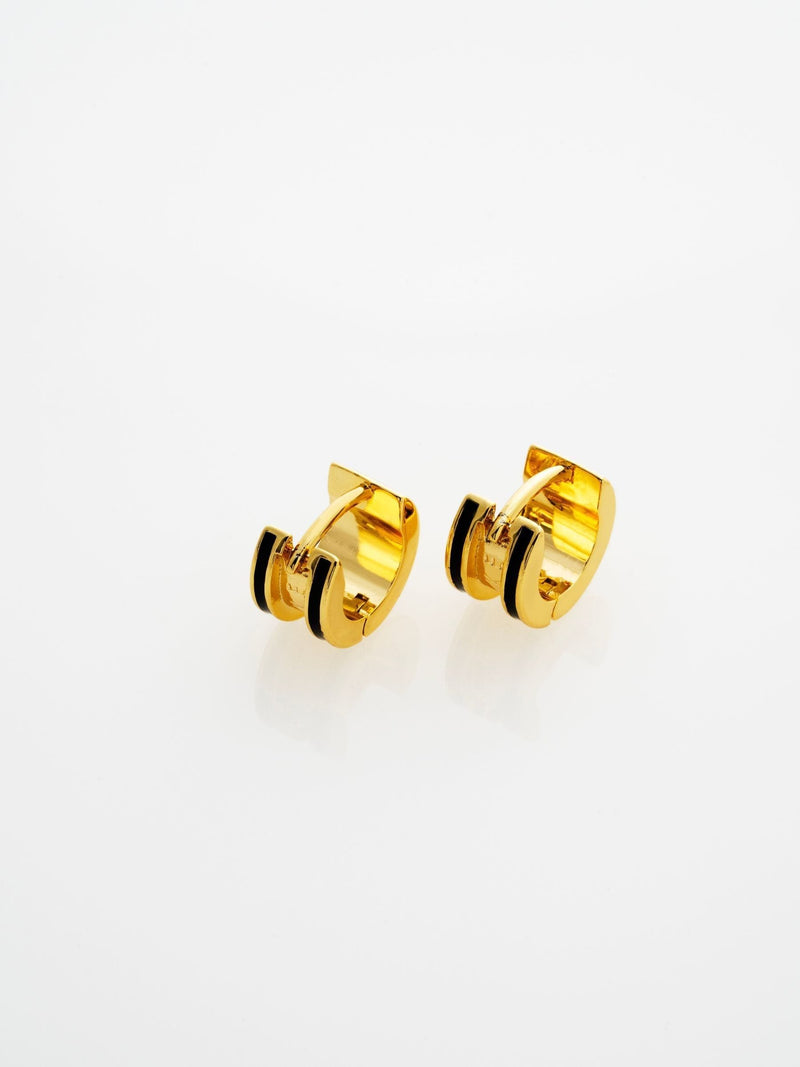 Ted Baker black enamel huggie earrings - British product