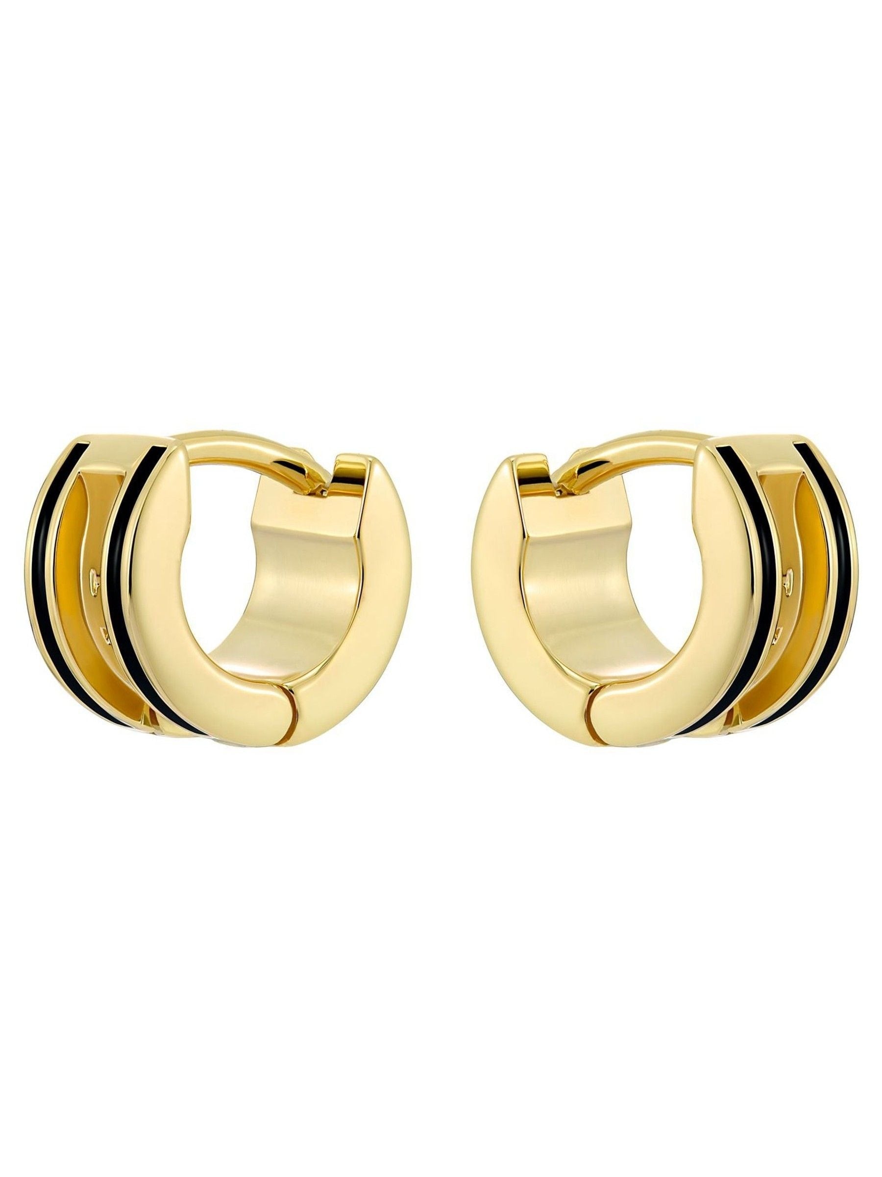 Ted Baker black enamel huggie earrings - British product