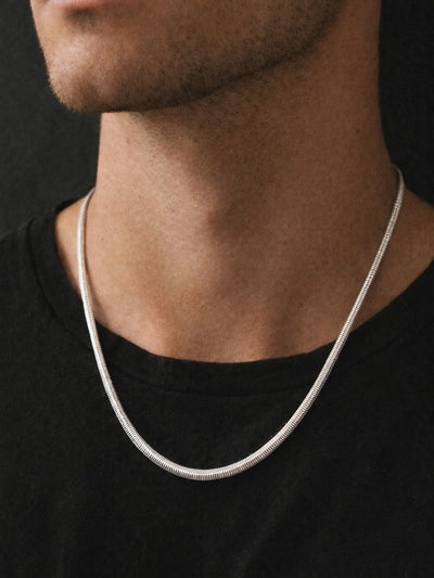 Next Inicio Silver Tone Steel Waterproof Snake Chain Necklace, 20 inch- Buy online at McGrocer