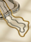 Inicio silver tone steel waterproof snake chain necklace, imported from the UK