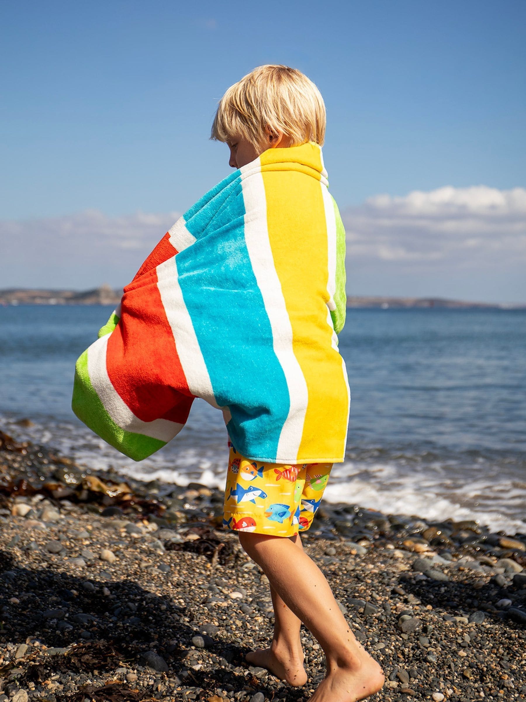 Frugi blue towel 140x70cm, imported from the UK