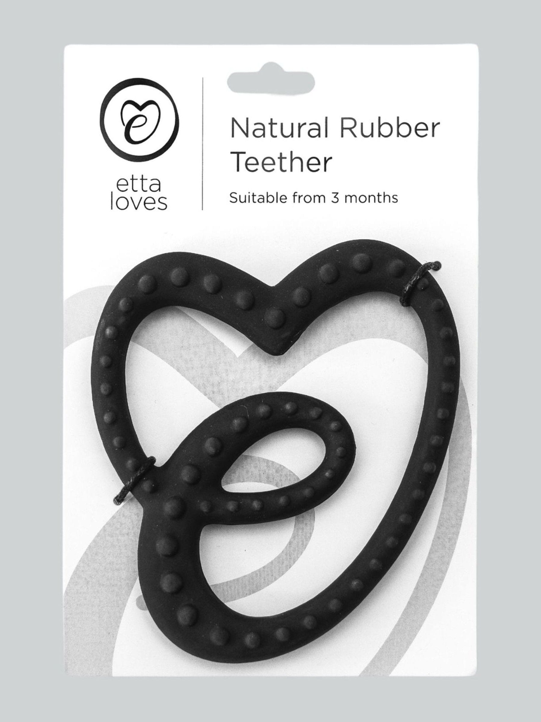 Etta Loves Black Sensory Rubber Teether Size ONE, UK version