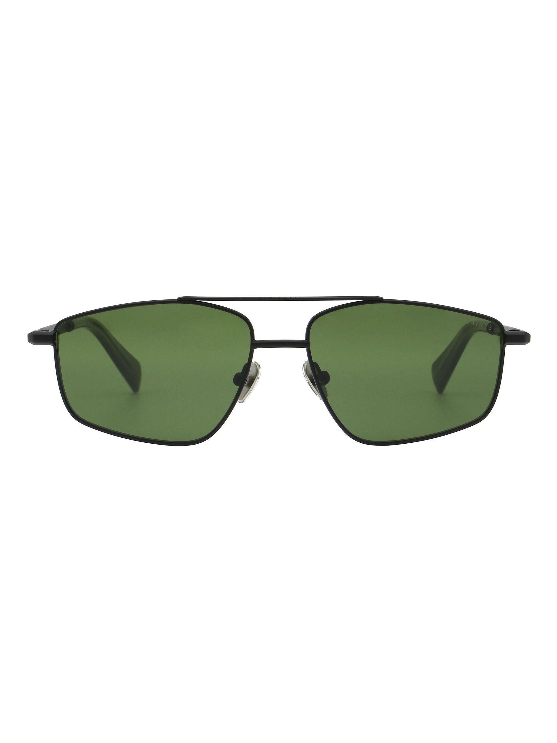 AllSaints matte black pilot sunglasses, imported from the UK