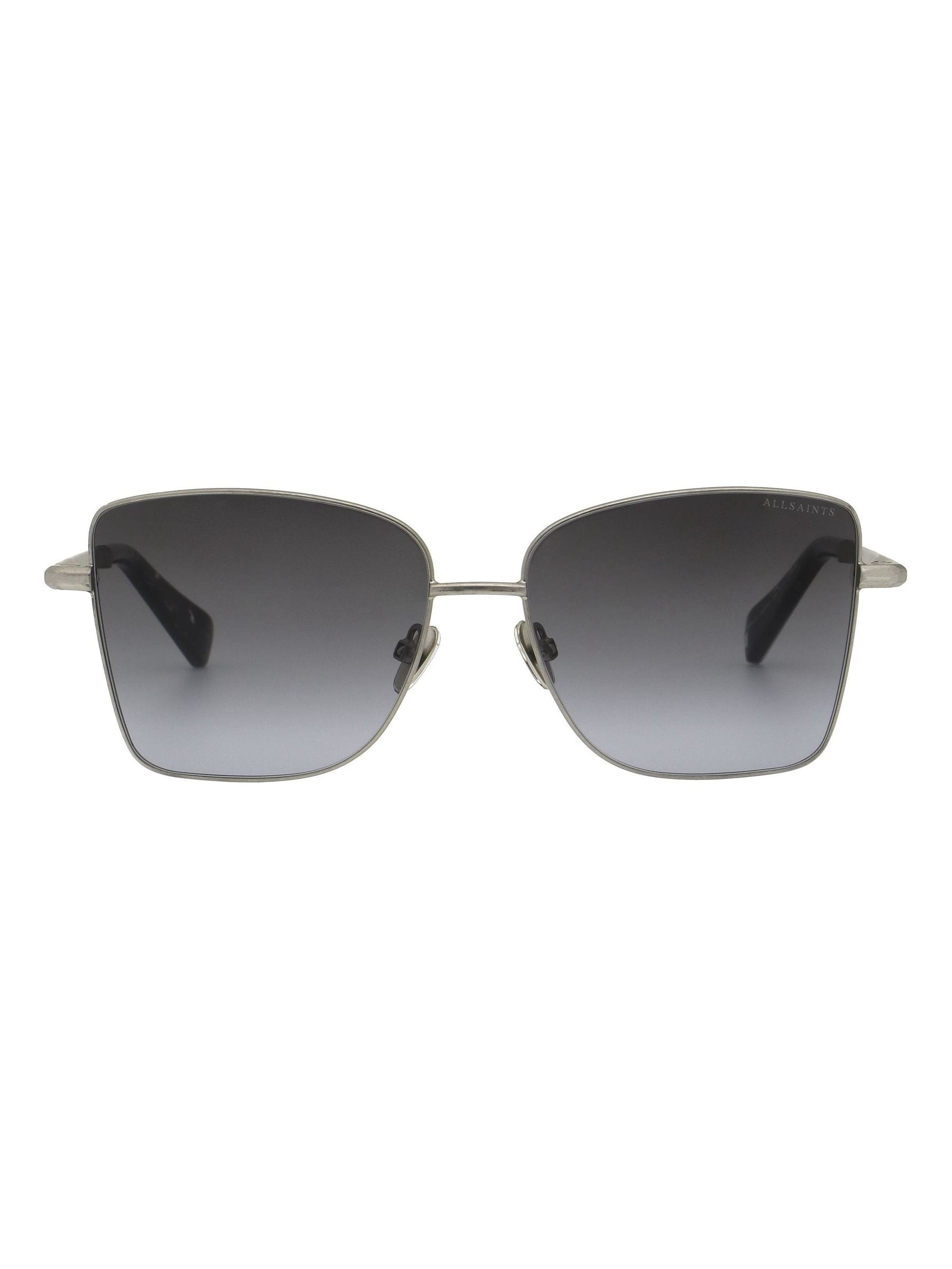 AllSaints sunglasses silver metal frame dark gradient lenses, imported from the UK