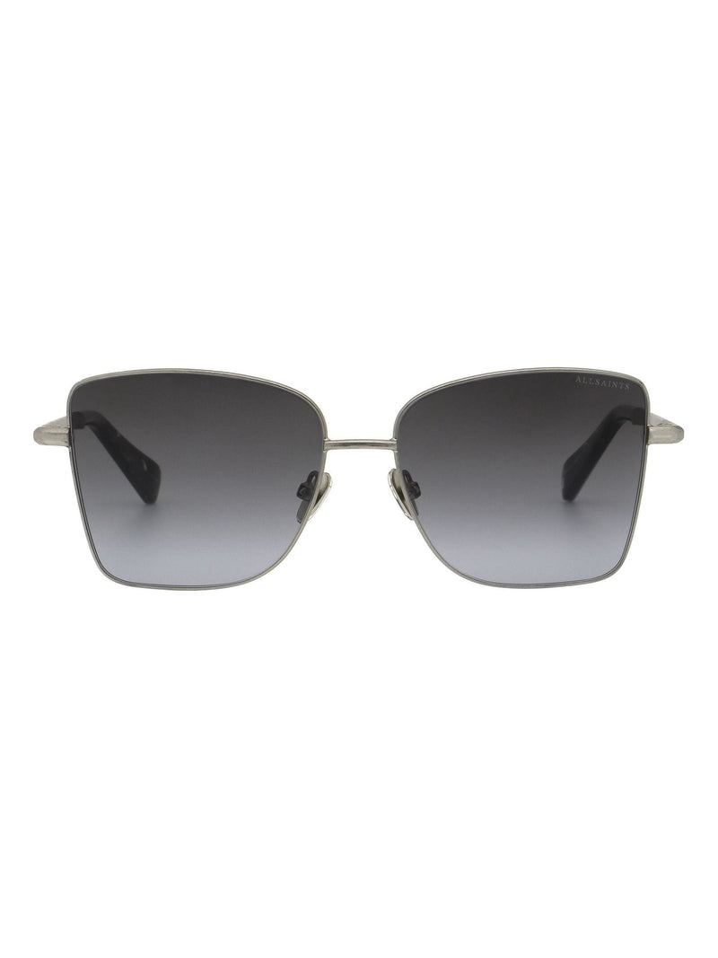 AllSaints sunglasses silver metal frame dark gradient lenses, imported from the UK