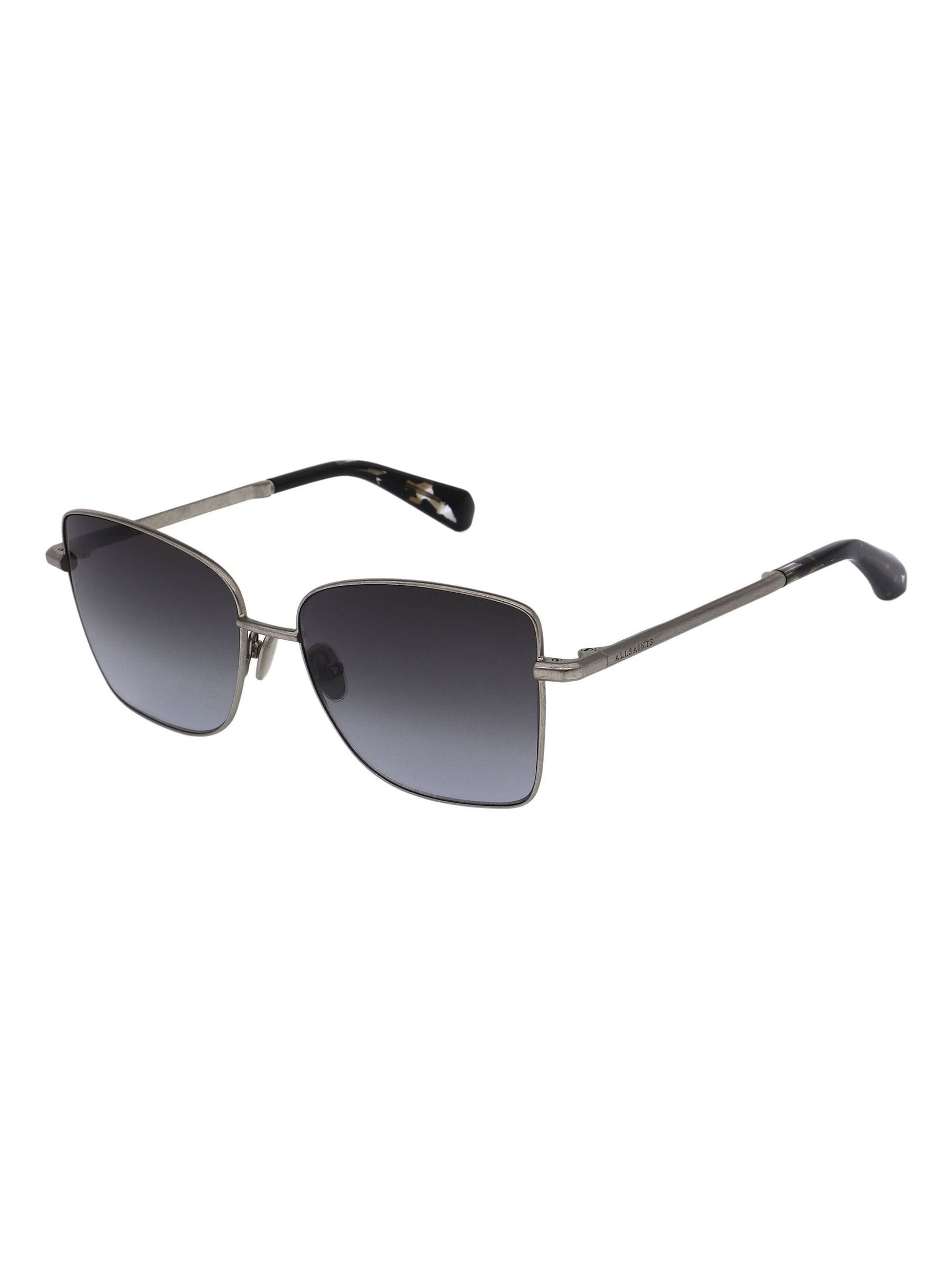 AllSaints sunglasses silver metal frame dark gradient lenses, imported from the UK