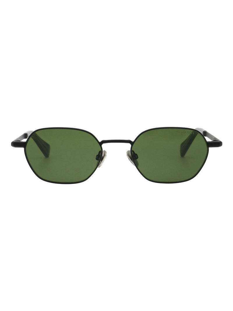 AllSaints RORY metal sunglasses matte black green lenses, imported from the UK
