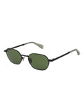 AllSaints RORY metal sunglasses matte black green lenses, imported from the UK