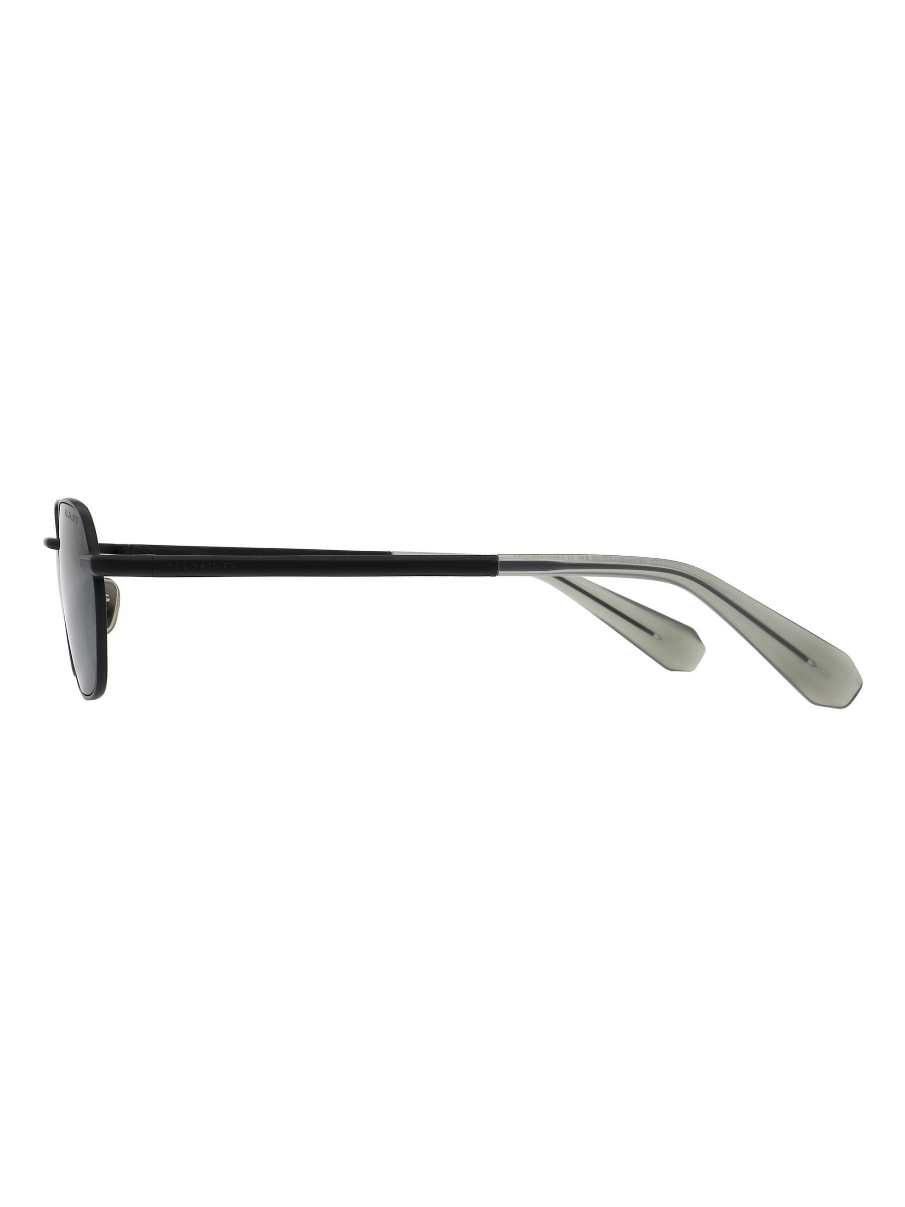 AllSaints RORY metal sunglasses matte black green lenses, imported from the UK
