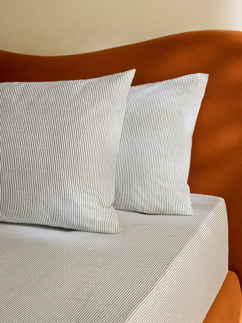 MADE.COM Ansel pillowcases grey stripe 2 pack, UK version