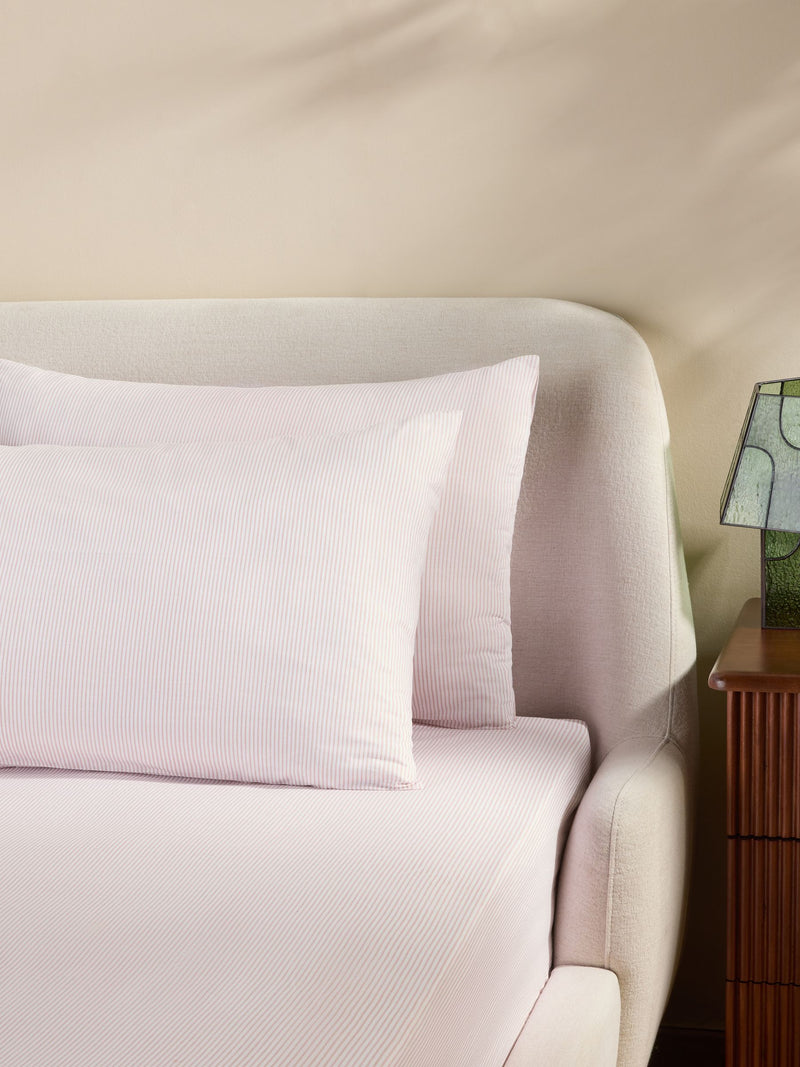 MADE.COM Grey Ansel Stripe 100% Cotton Pillowcases 2 Pack
