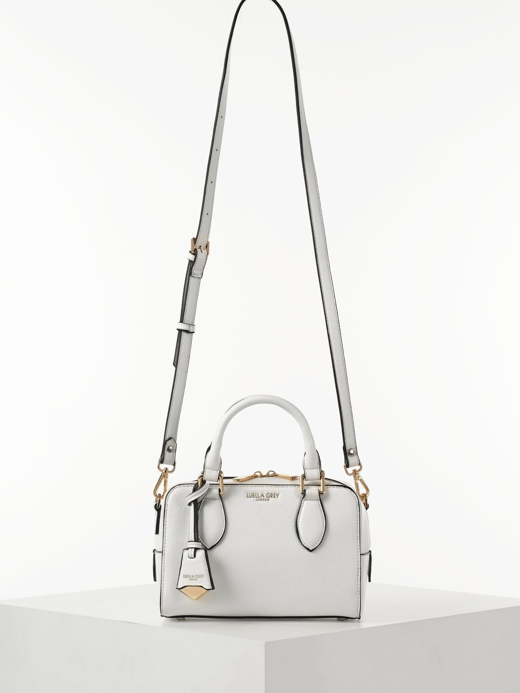 Luella Grey white Lilian barrel cross-body bag (British brand)