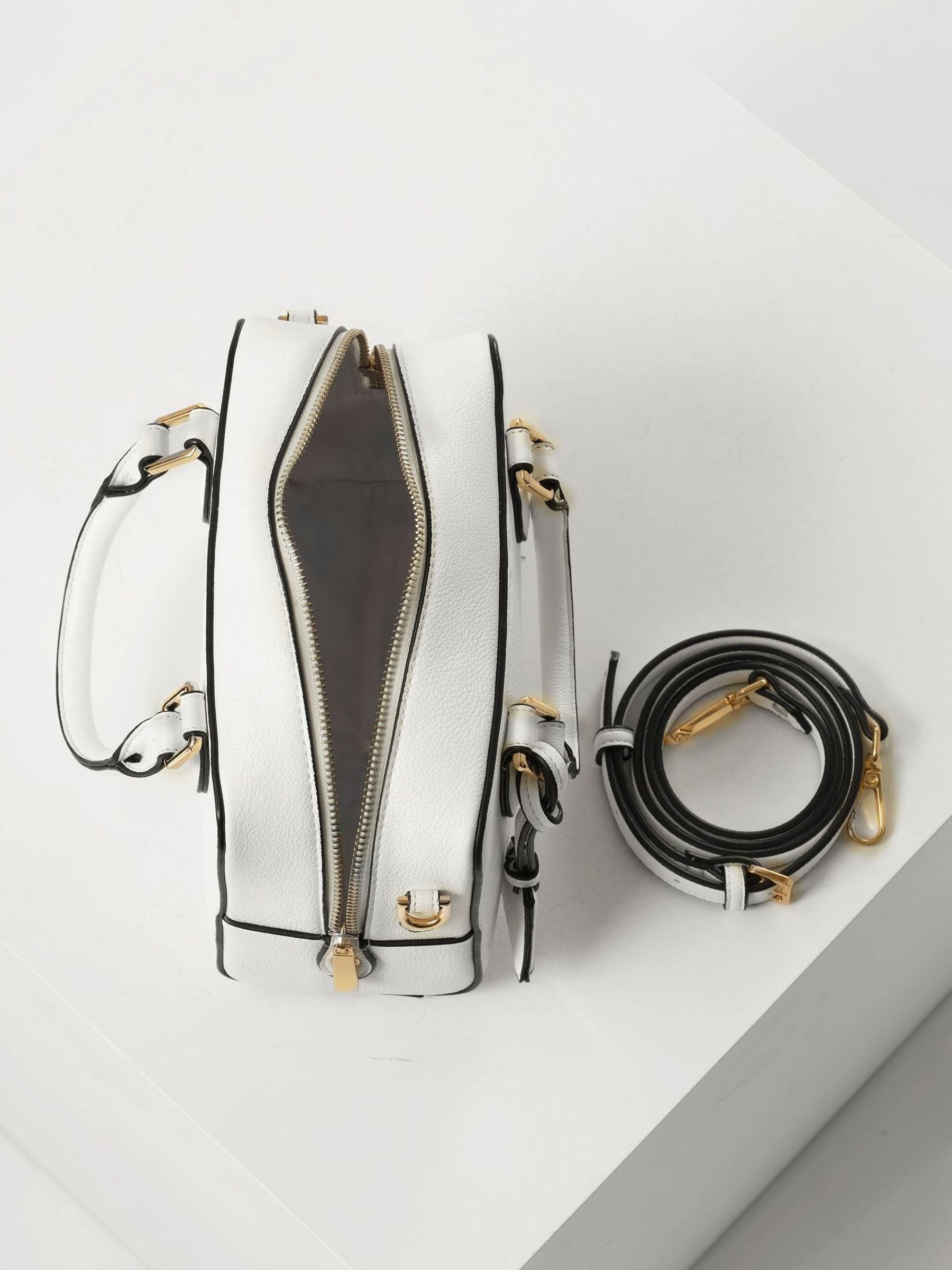 Luella Grey white Lilian barrel cross-body bag (British brand)