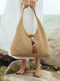 Luella Grey Natural Pandora Suede Hobo Bag
